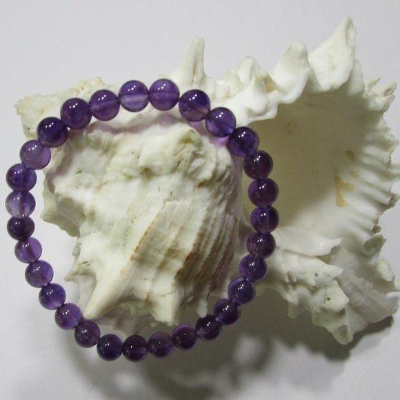 Natural Amethyst Gemstone Bracelet - Picture 1 of 4